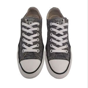 Converse Black White Heathered Canvas Low Top Y2k Sneakers M5 W7